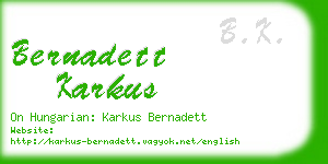 bernadett karkus business card